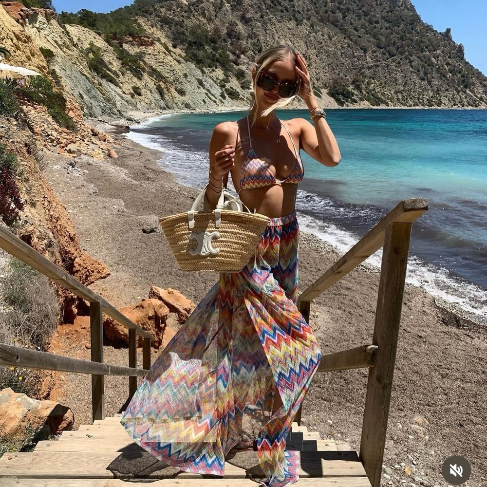 Missoni zigzag crochet knit trousers